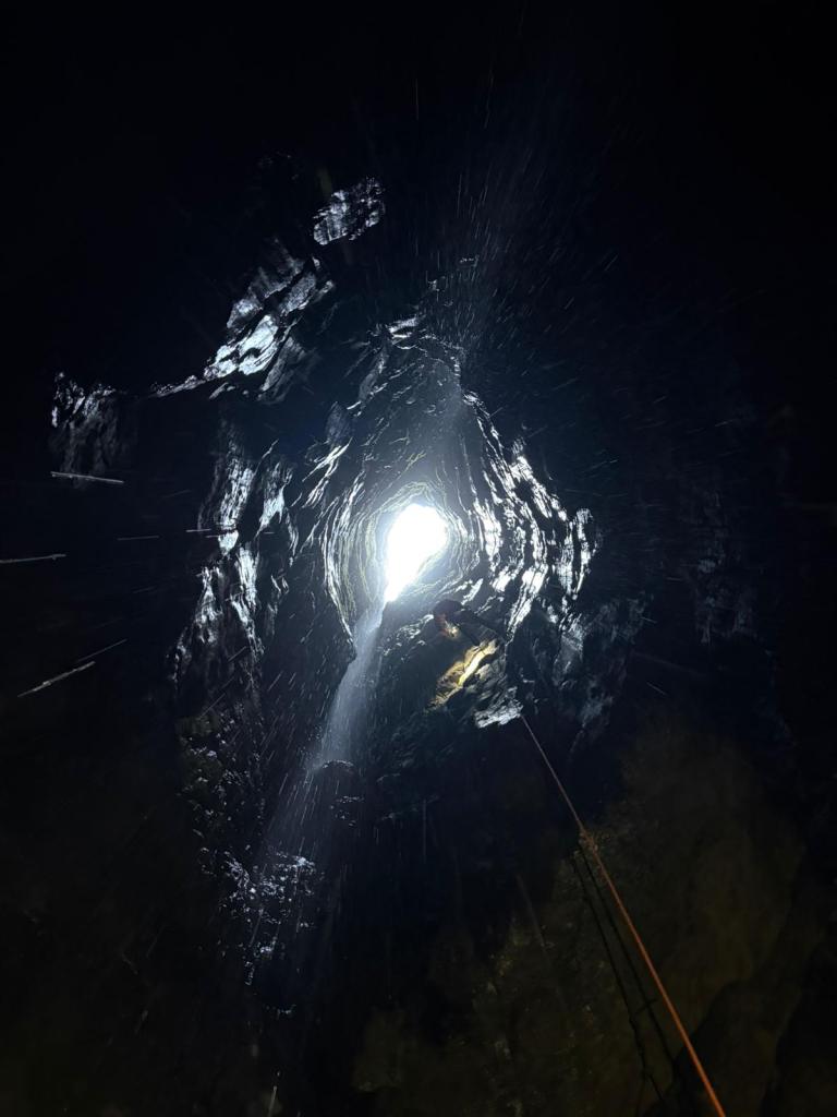 A caver looking for bats